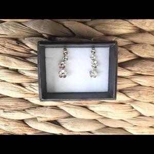 Sterling silver flower ear climber earrings